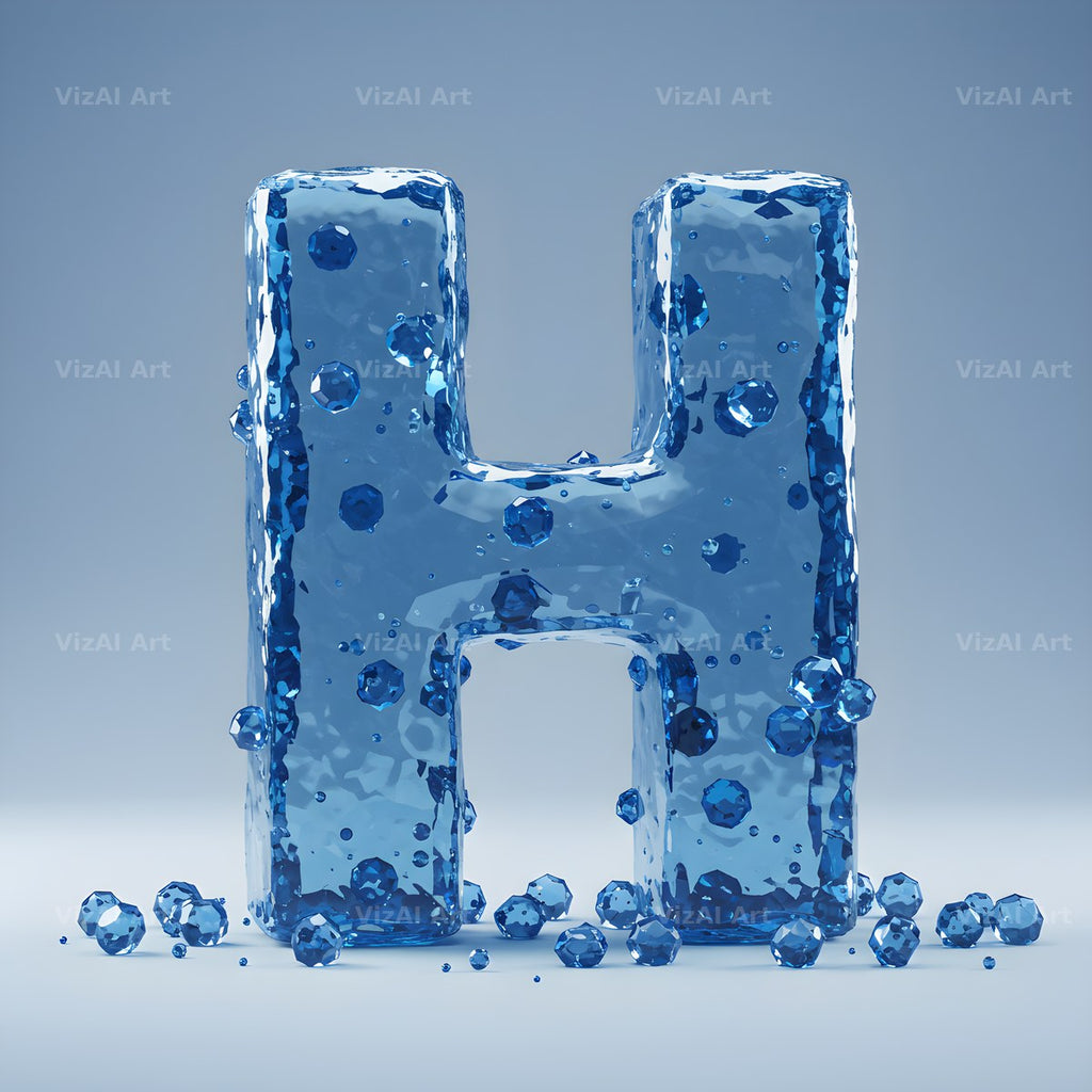 Azure Ice Crystal alphabet letter H