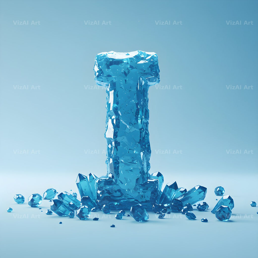 Azure Ice Crystal alphabet letter I