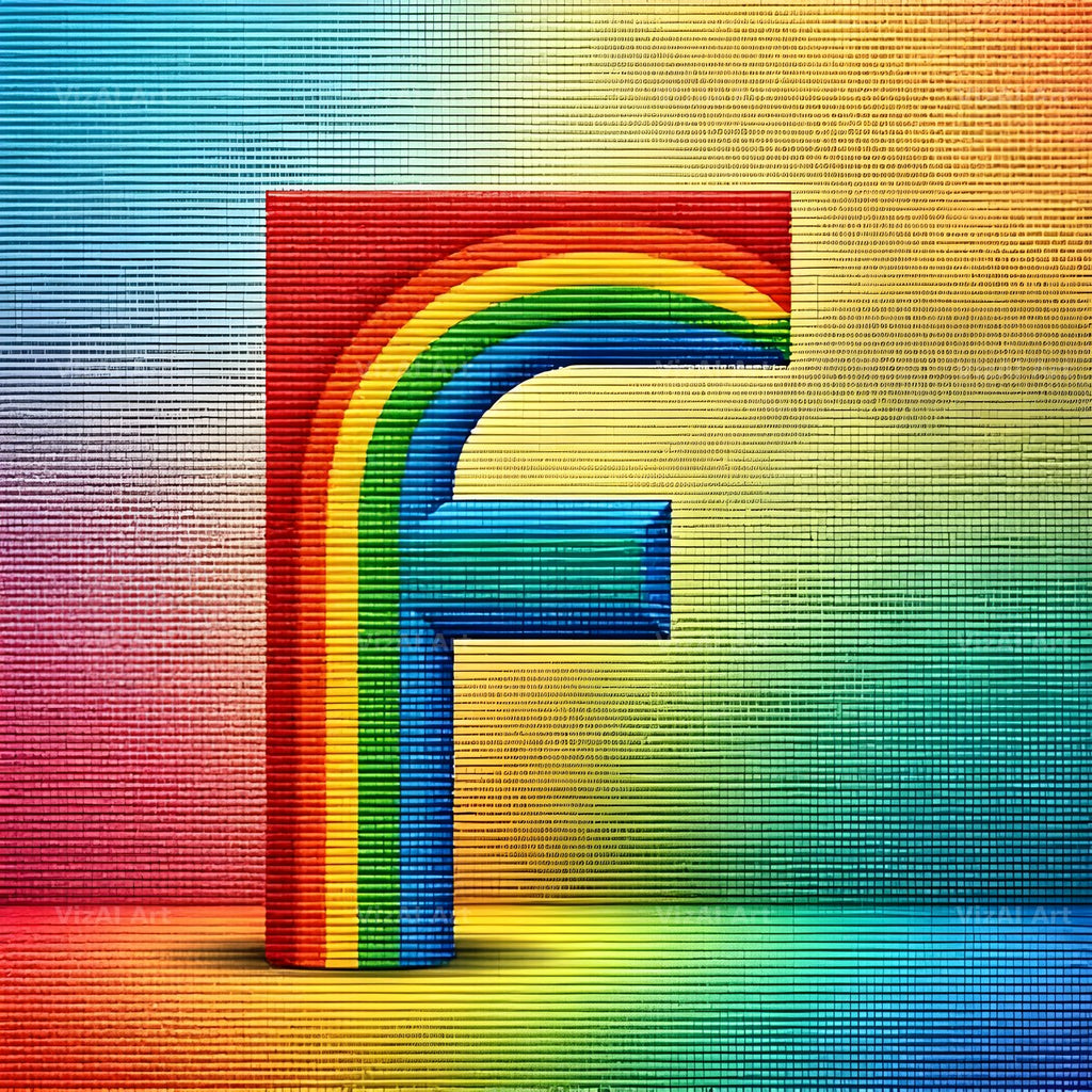 Rainbow Knit Textile alphabet letter F