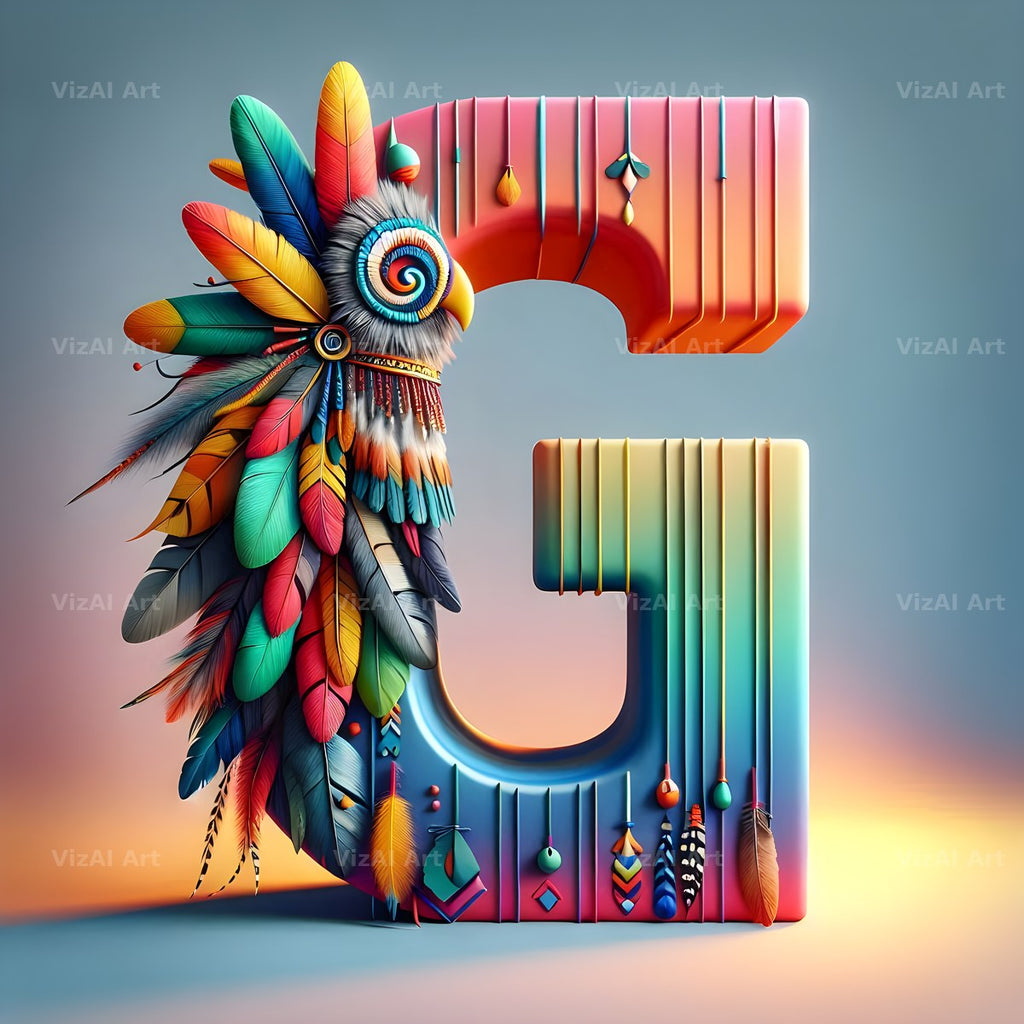 Carved Totem Pole alphabet letter G