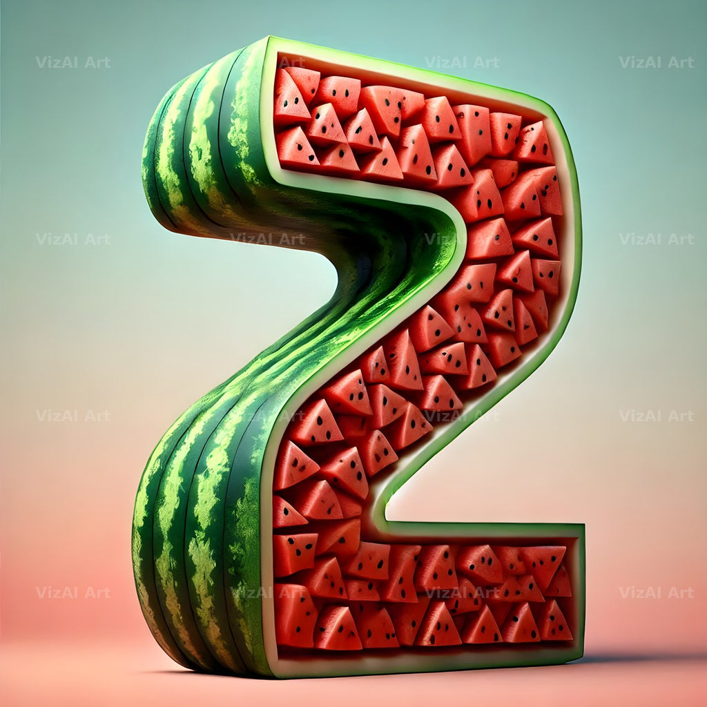 Watermelon Rind Green alphabet letter Z
