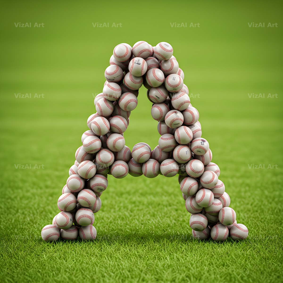 Baseball Pitch Stitch alphabet letter A
