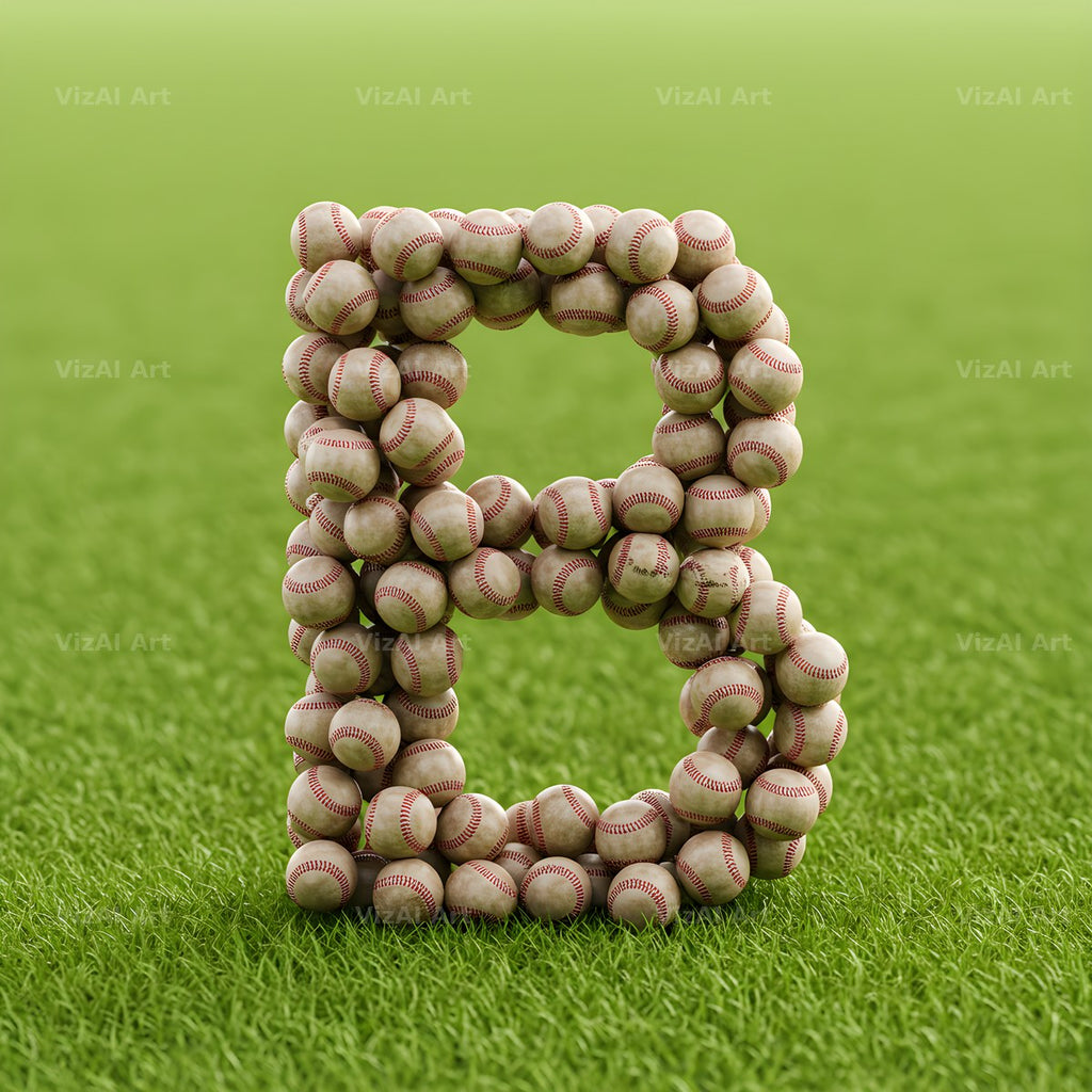 Baseball Pitch Stitch alphabet letter B