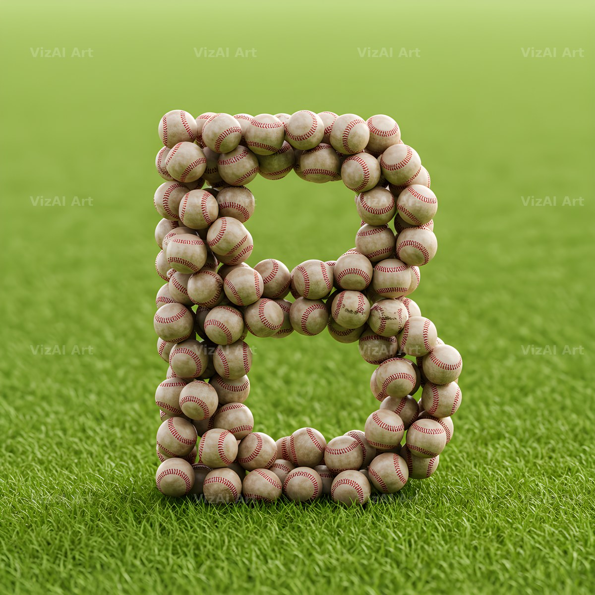 Baseball Pitch Stitch alphabet letter B
