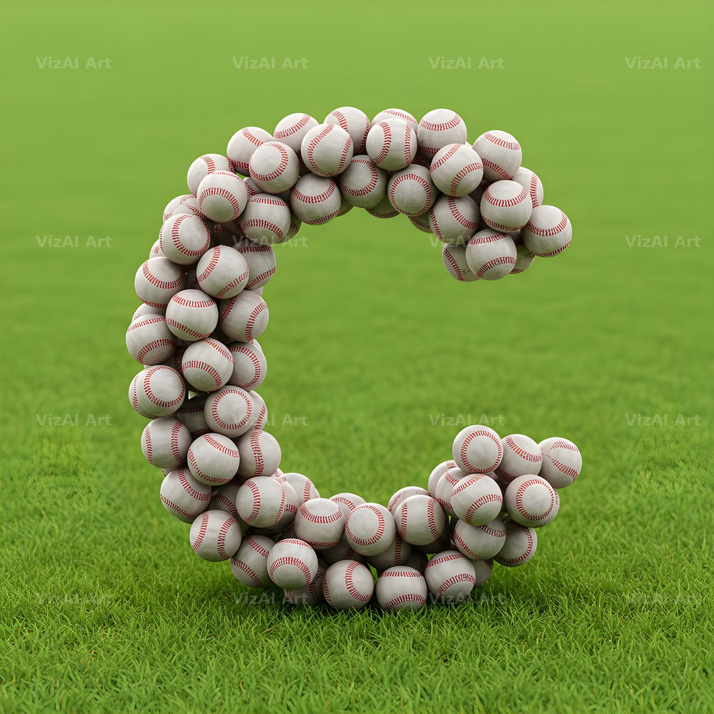 Baseball Pitch Stitch alphabet letter C