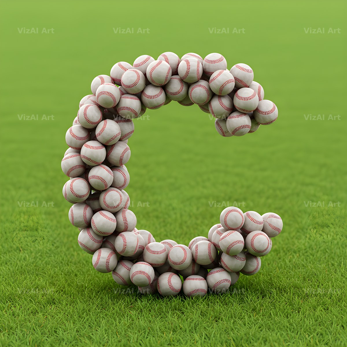 Baseball Pitch Stitch alphabet letter C