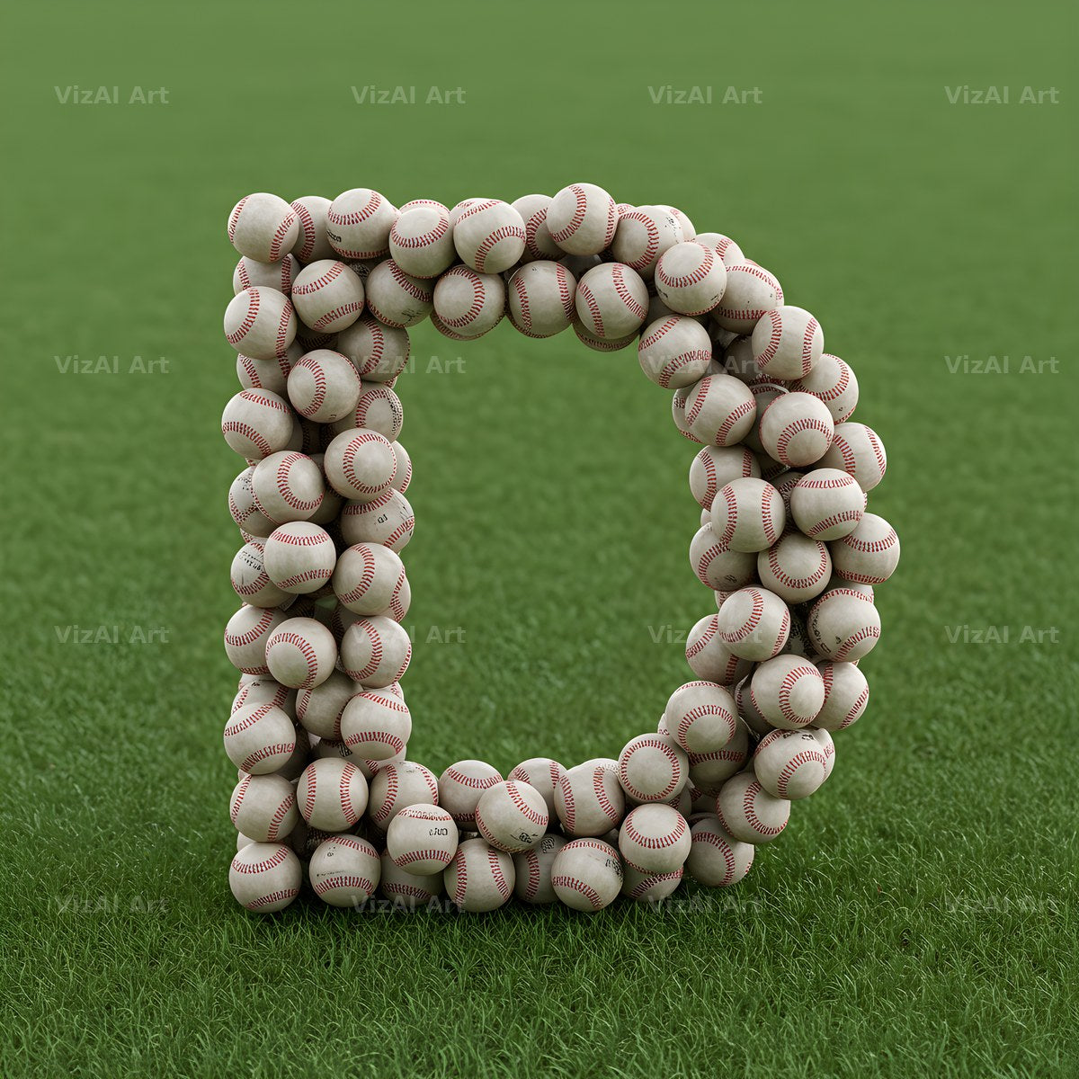 Baseball Pitch Stitch alphabet letter D