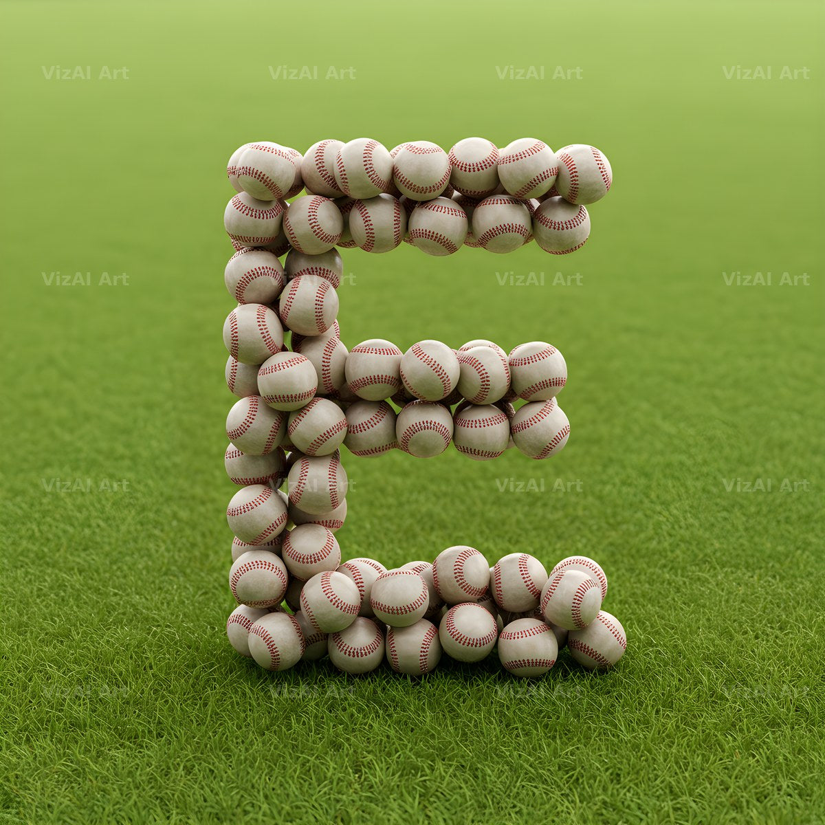 Baseball Pitch Stitch alphabet letter E