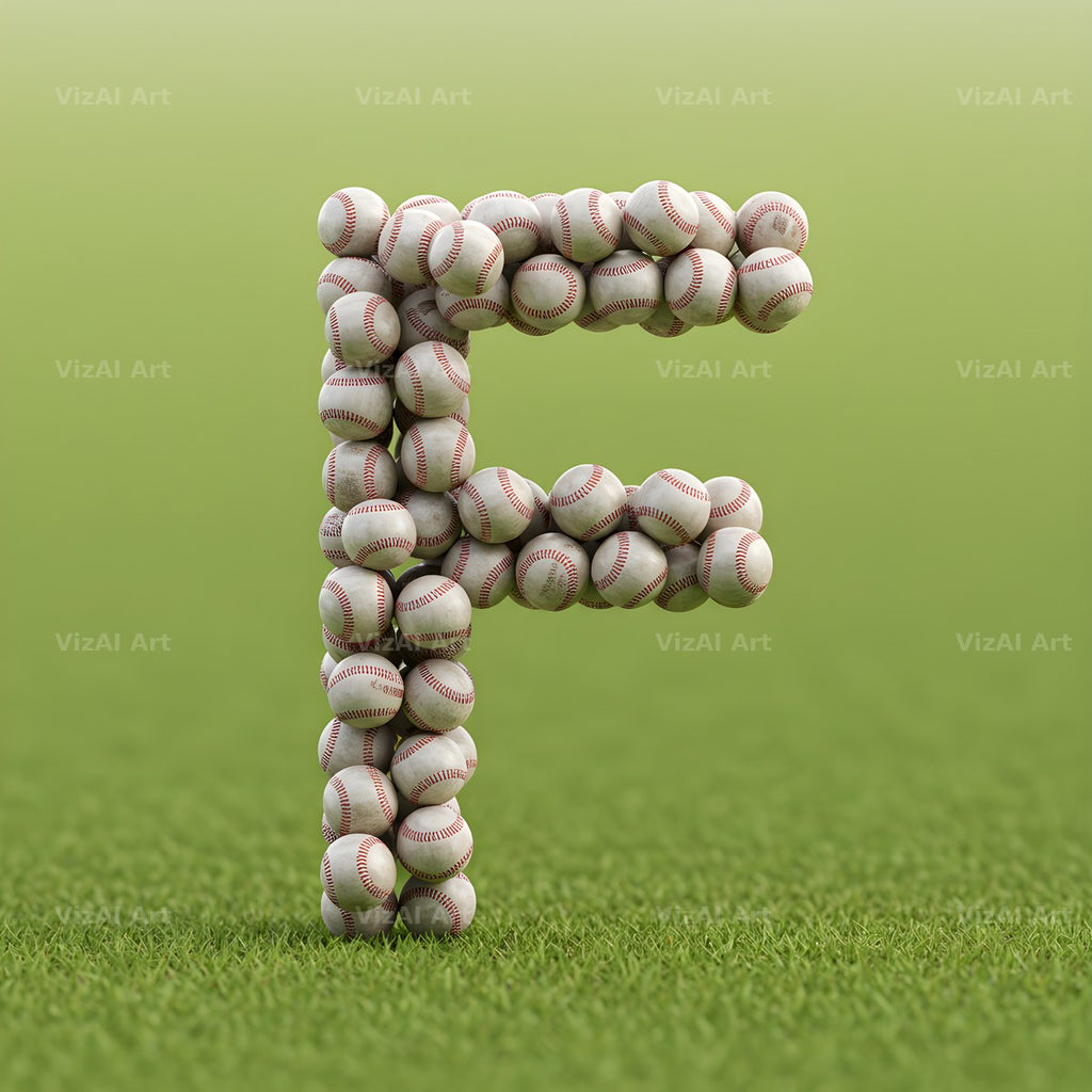 Baseball Pitch Stitch alphabet letter F