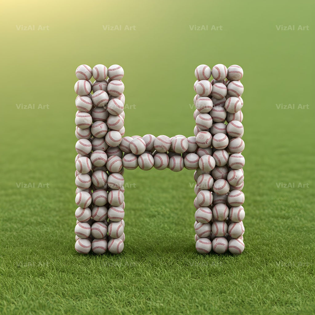 Baseball Pitch Stitch alphabet letter H