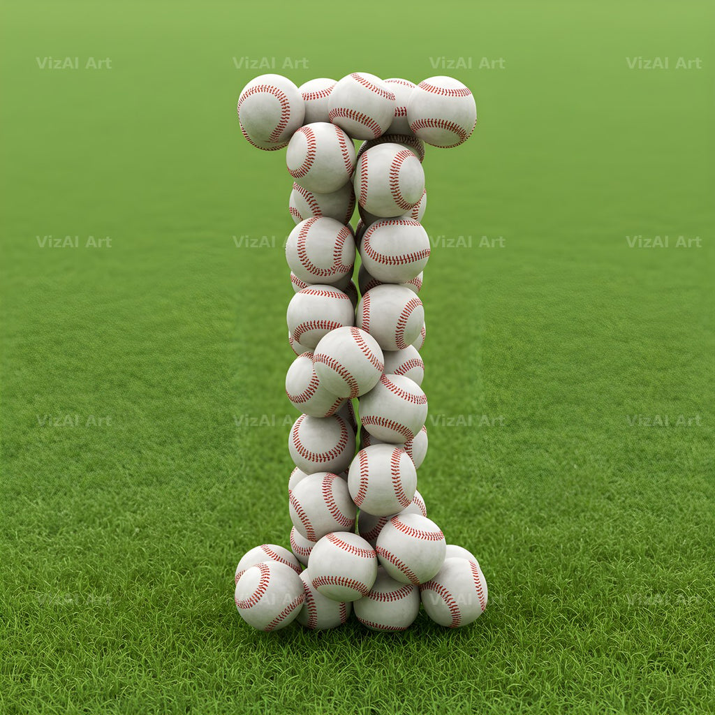 Baseball Pitch Stitch alphabet letter I