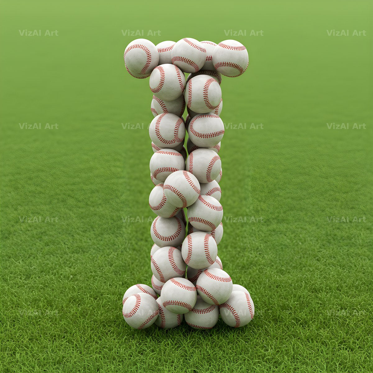 Baseball Pitch Stitch alphabet letter I