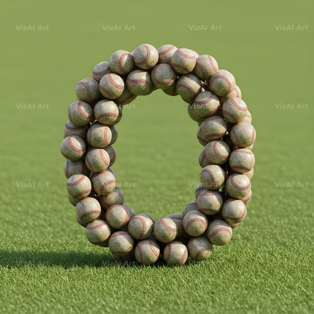 Baseball Pitch Stitch alphabet letter O