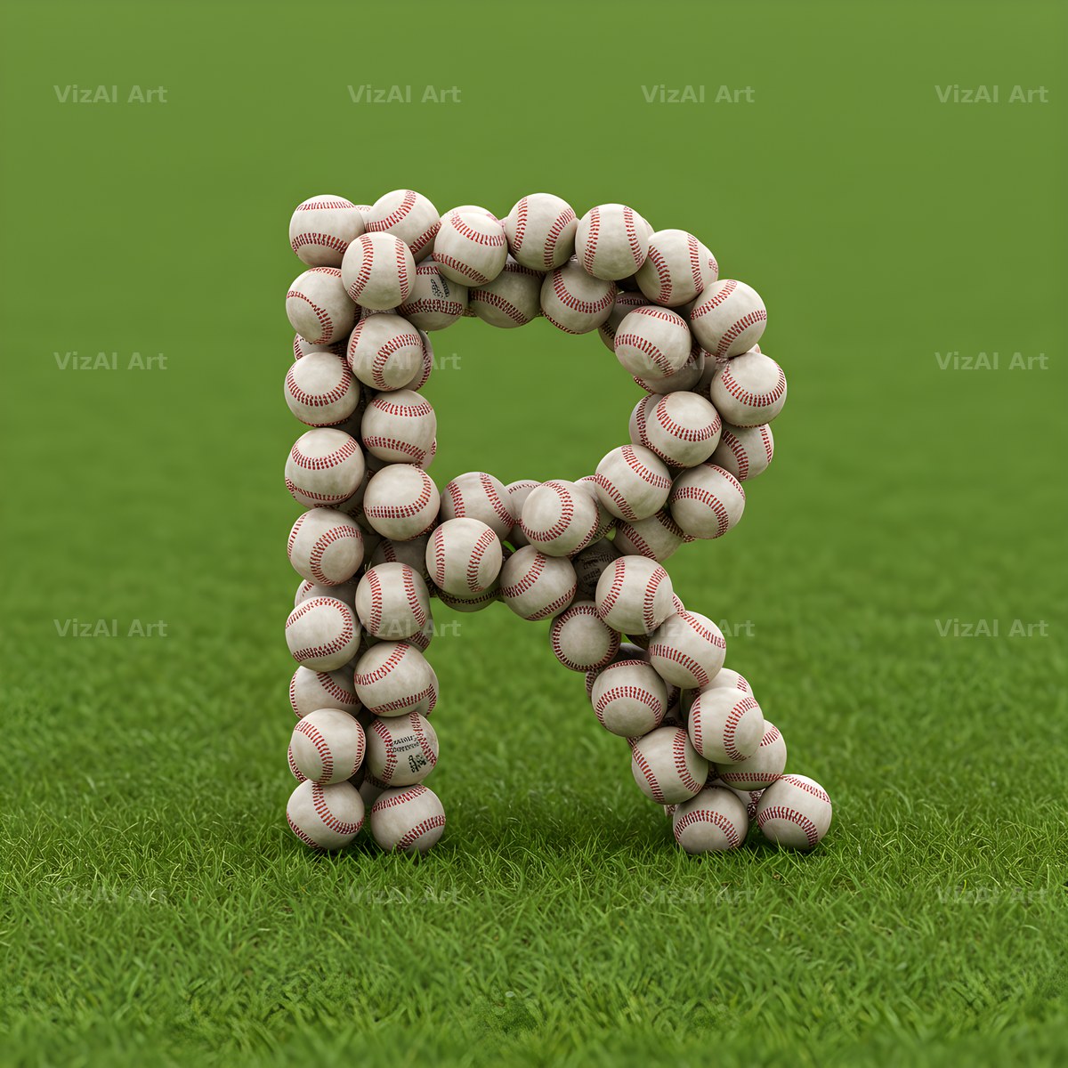 Baseball Pitch Stitch alphabet letter R