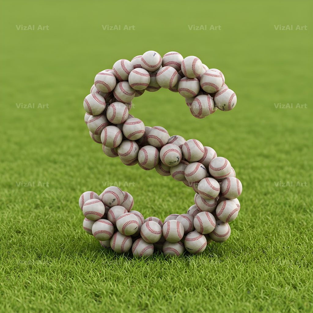 Baseball Pitch Stitch alphabet letter S