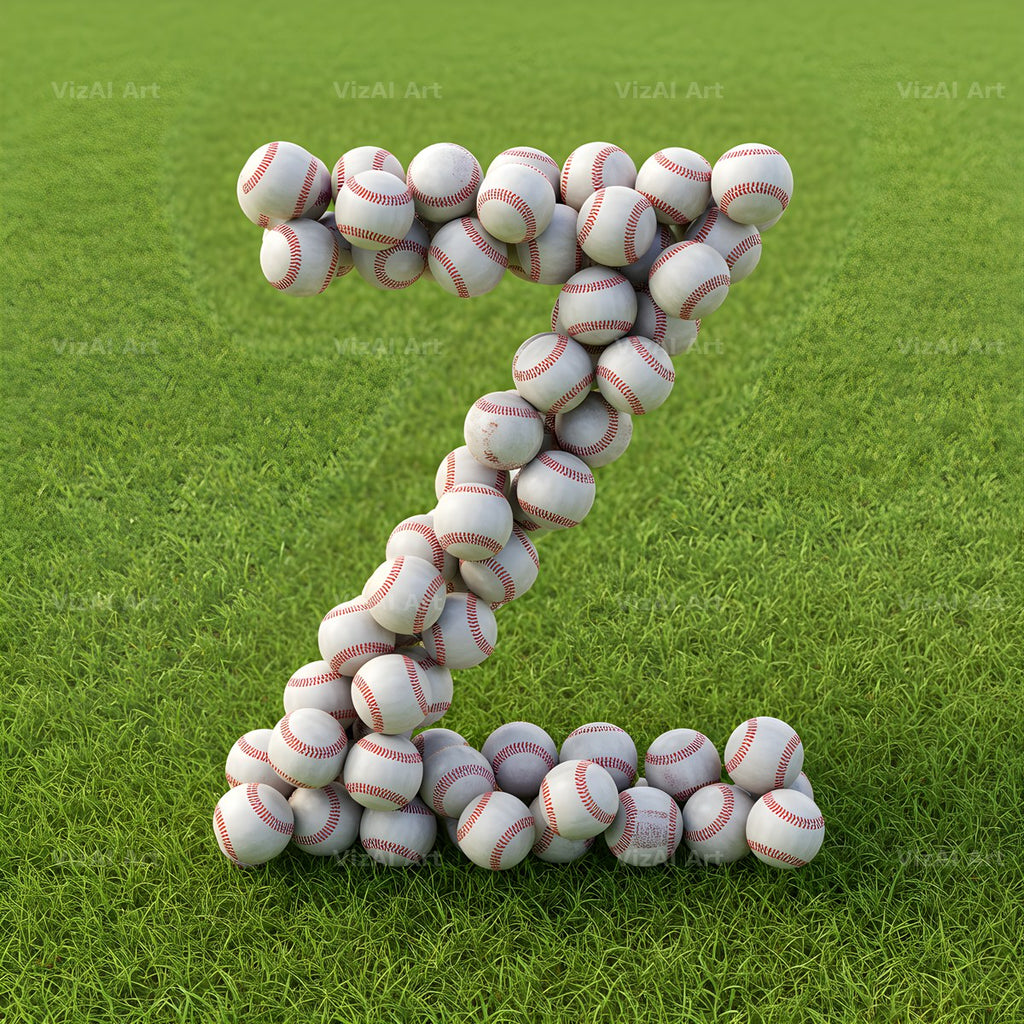 Baseball Pitch Stitch alphabet letter Z