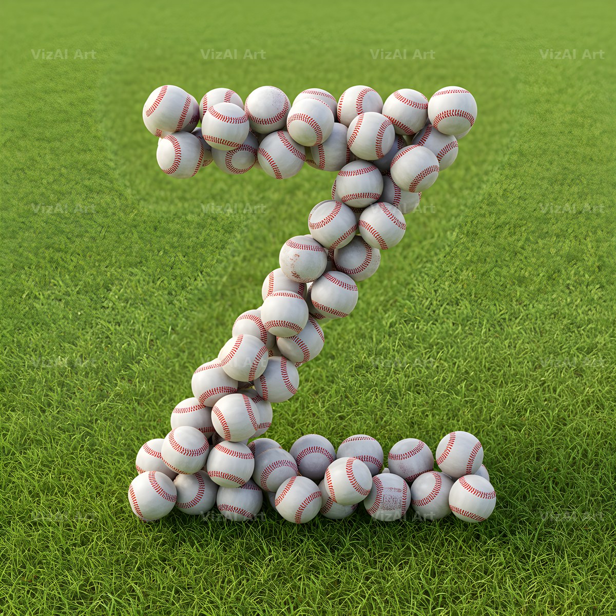 Baseball Pitch Stitch alphabet letter Z