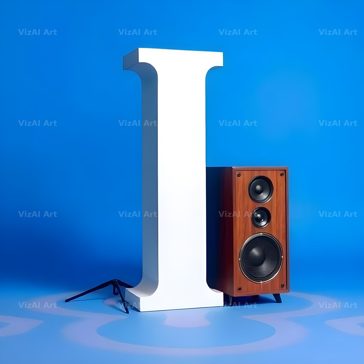 Blue Speaker Bass alphabet letter I