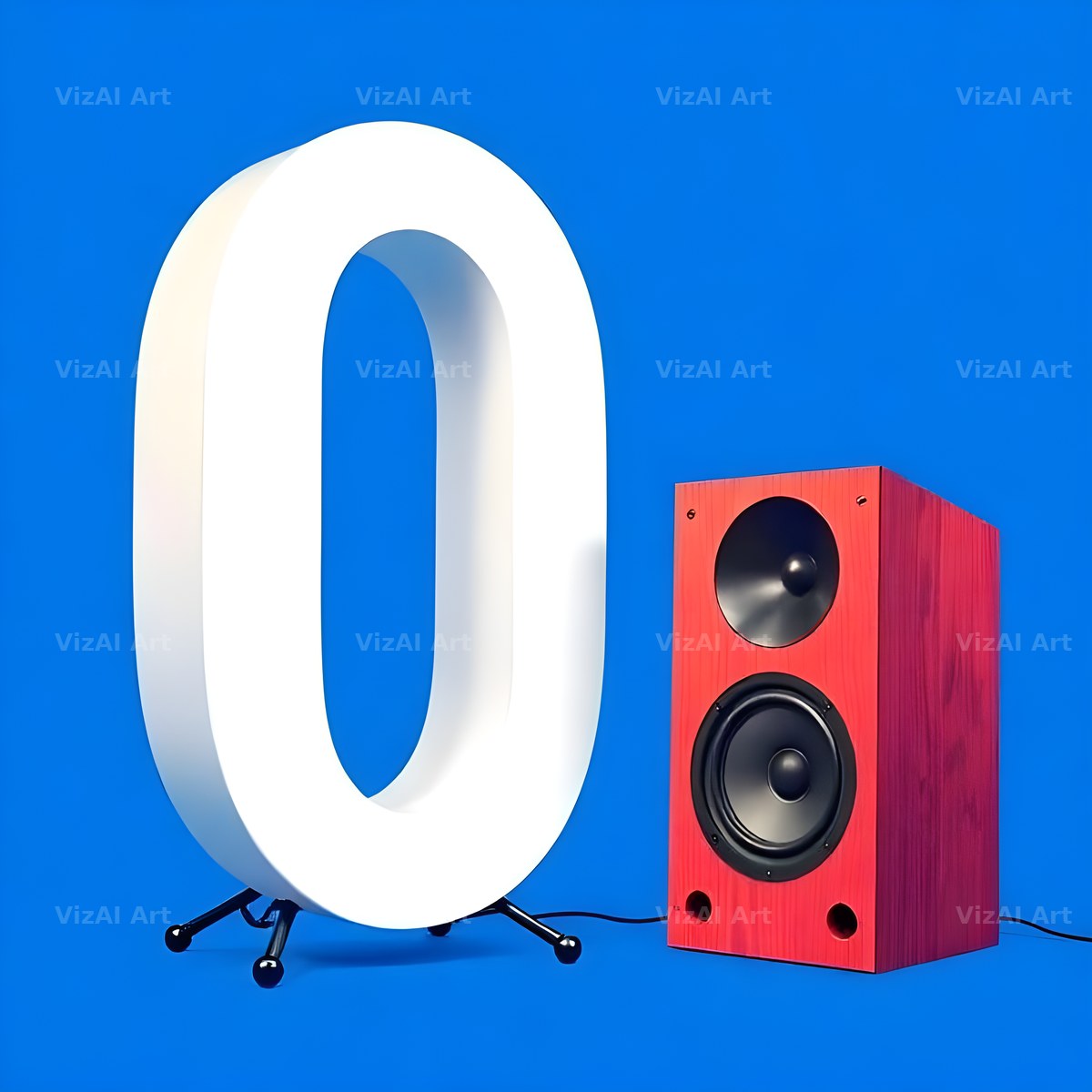 Blue Speaker Bass alphabet letter O