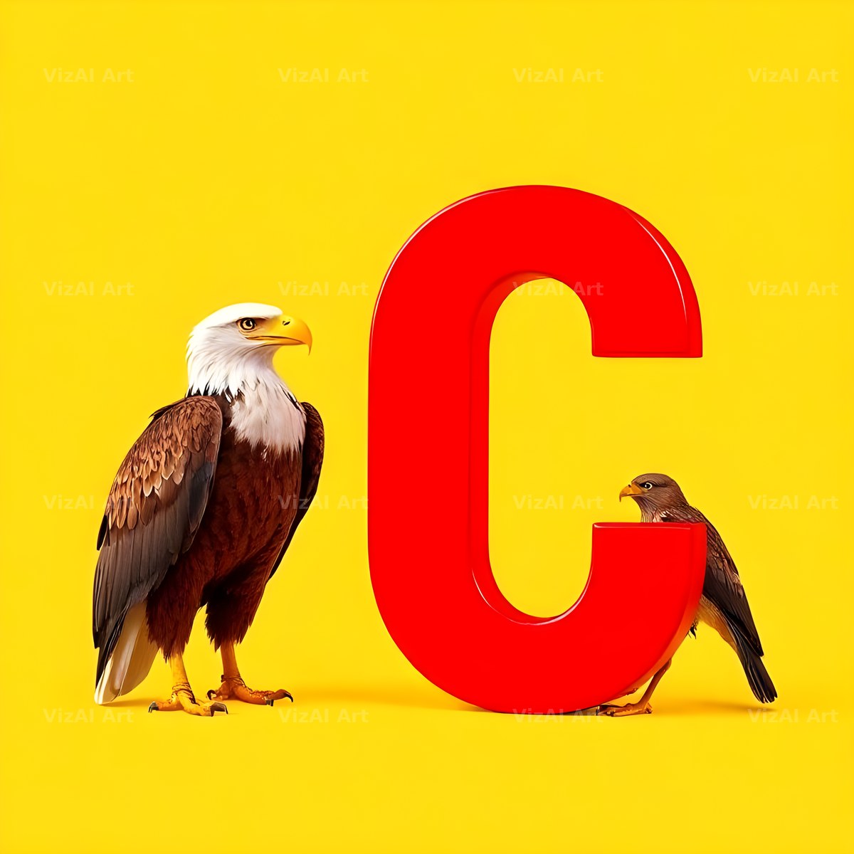 Bold Eagle Crest alphabet letter C