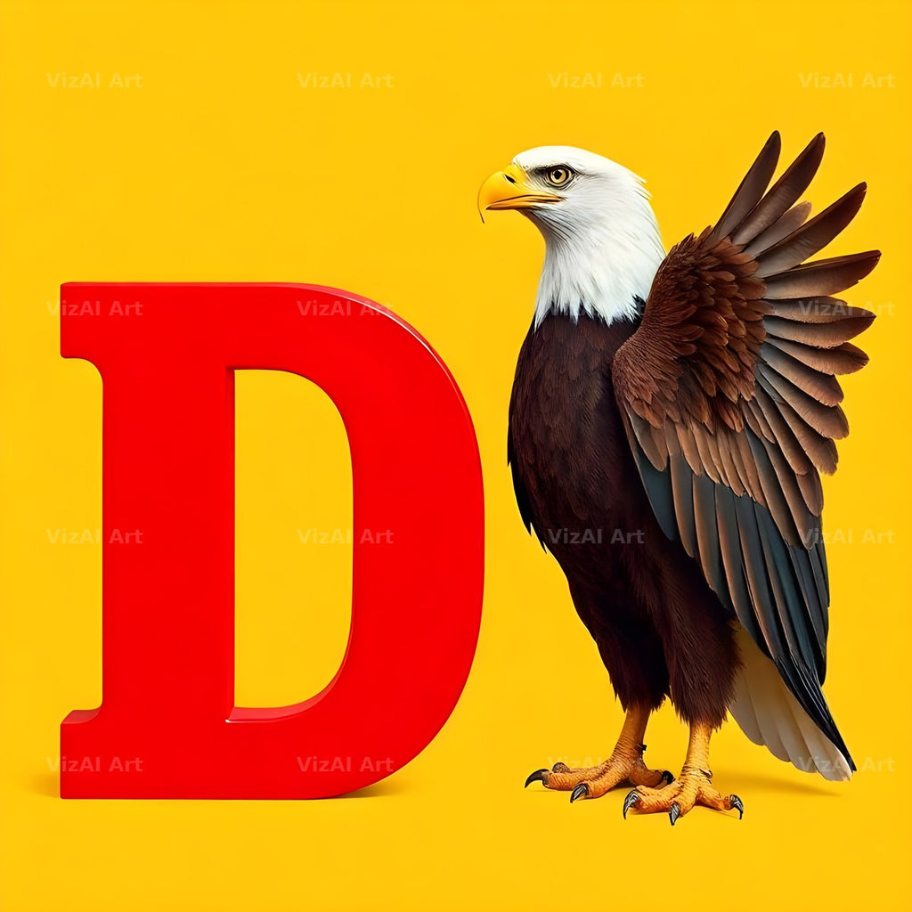 Bold Eagle Crest alphabet letter D
