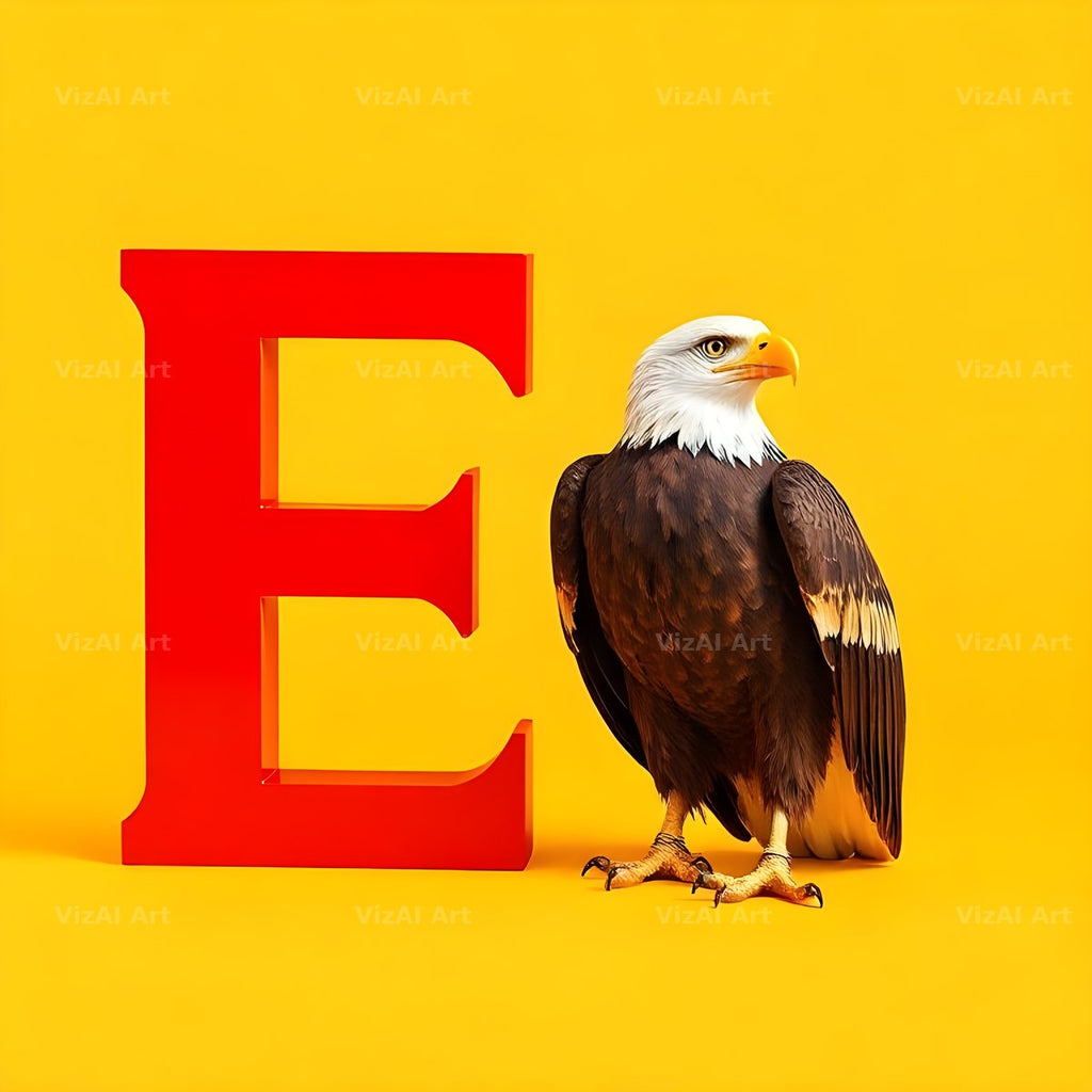 Bold Eagle Crest alphabet letter E