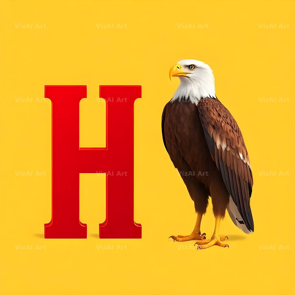 Bold Eagle Crest alphabet letter H