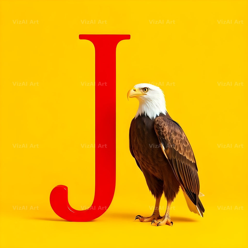 Bold Eagle Crest alphabet letter J