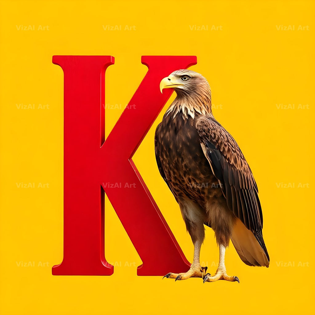 Bold Eagle Crest alphabet letter K
