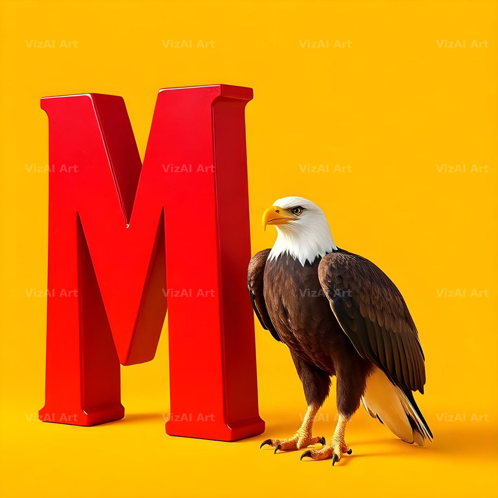 Bold Eagle Crest alphabet letter M