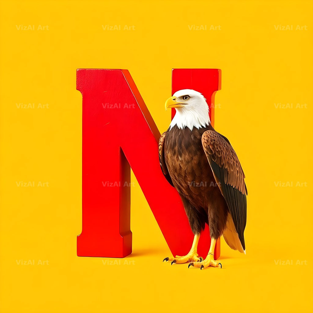 Bold Eagle Crest alphabet letter N