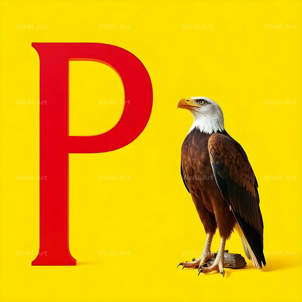 Bold Eagle Crest alphabet letter P