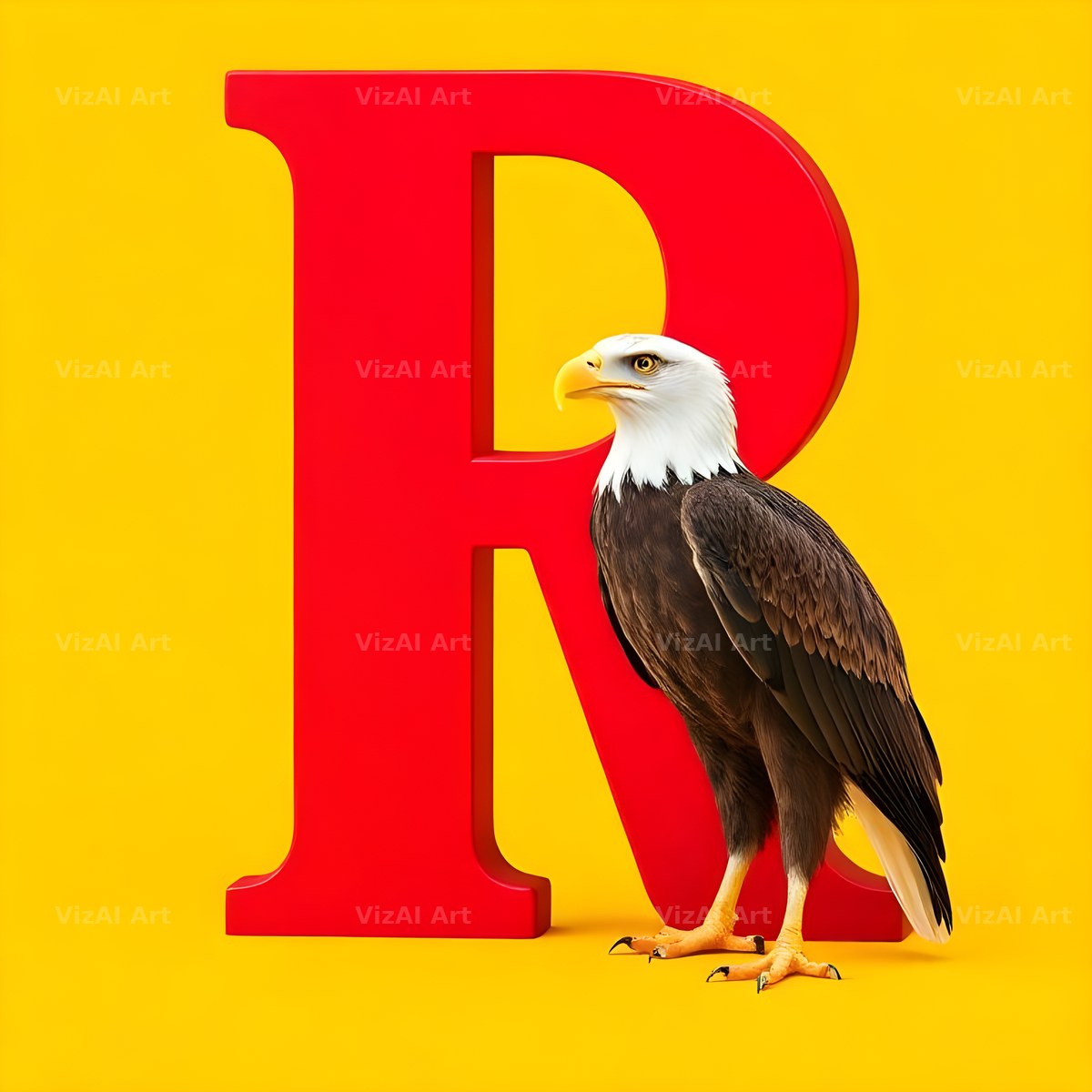 Bold Eagle Crest alphabet letter R