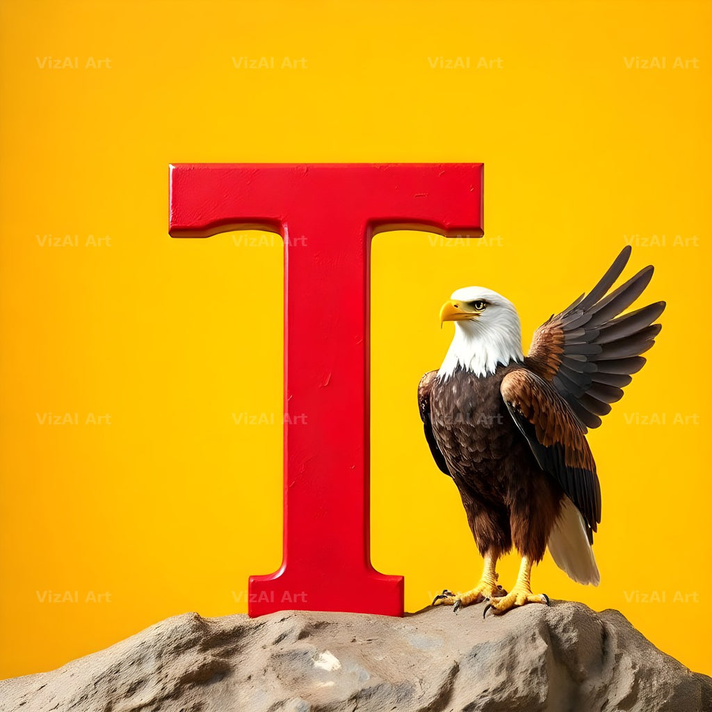 Bold Eagle Crest alphabet letter T