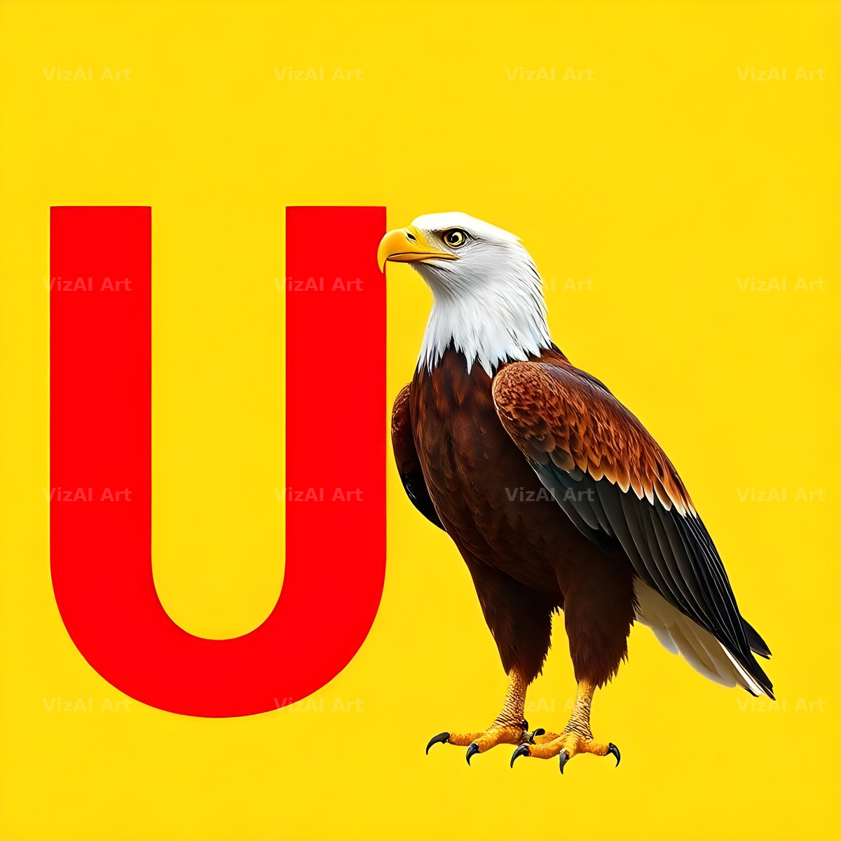 Bold Eagle Crest alphabet letter U