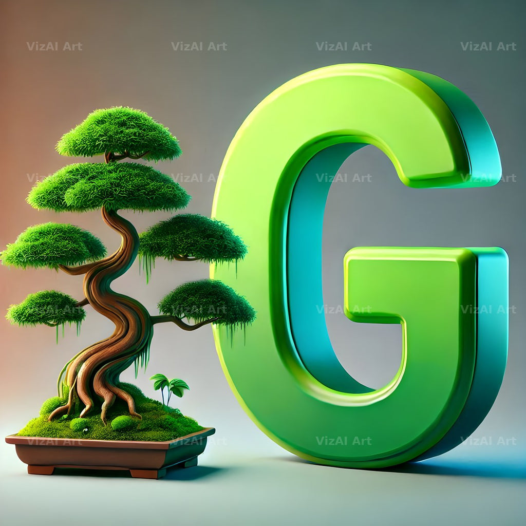 Bonsai Garden Moss alphabet letter G