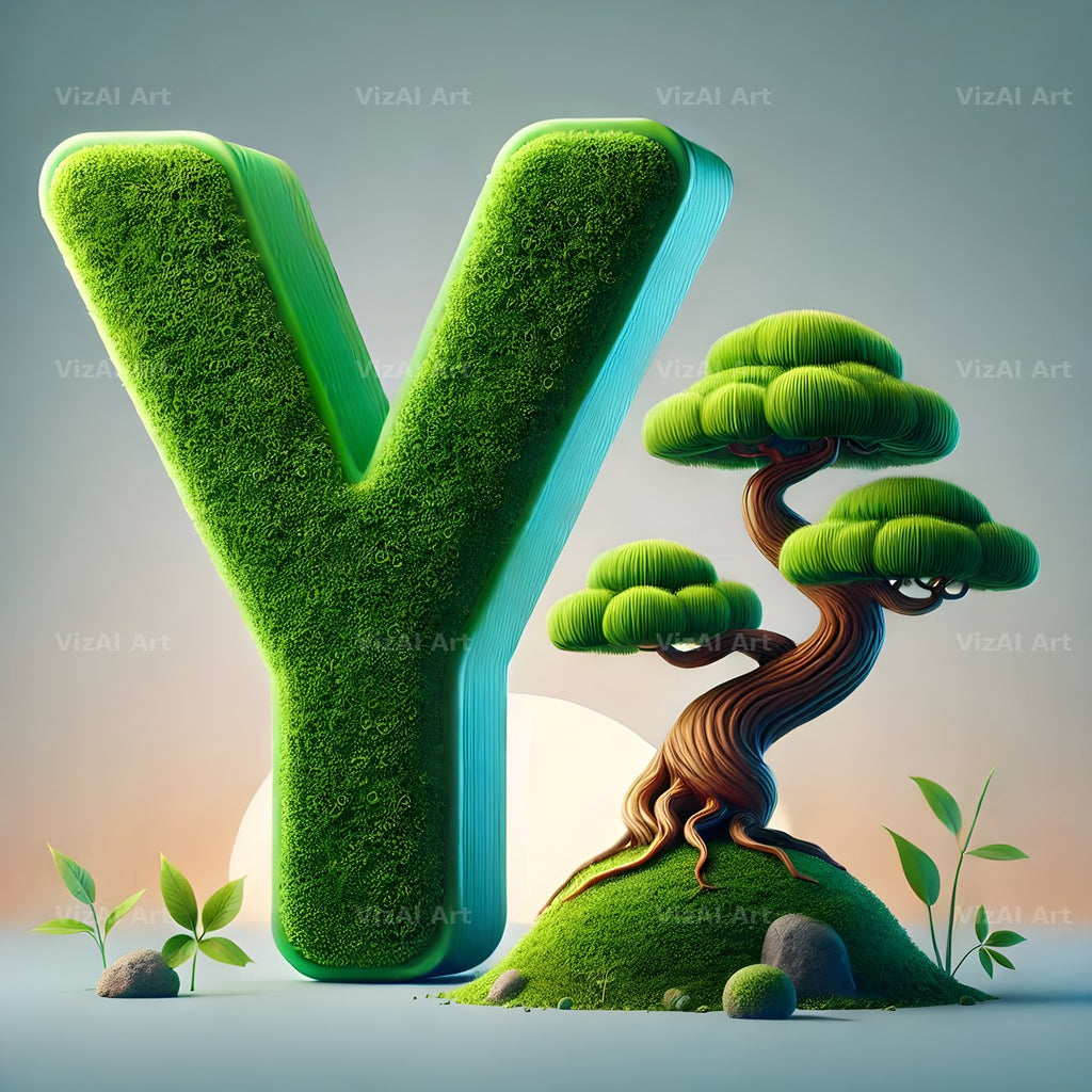Bonsai Garden Moss alphabet letter Y