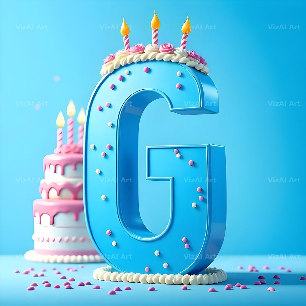 Birthday Cake Party alphabet letter G