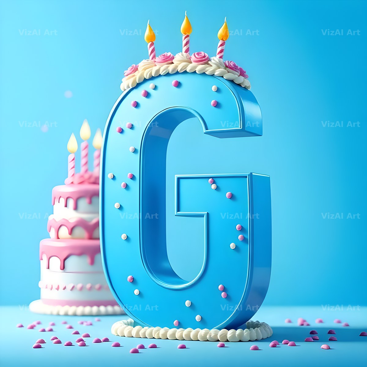 Birthday Cake Party alphabet letter G