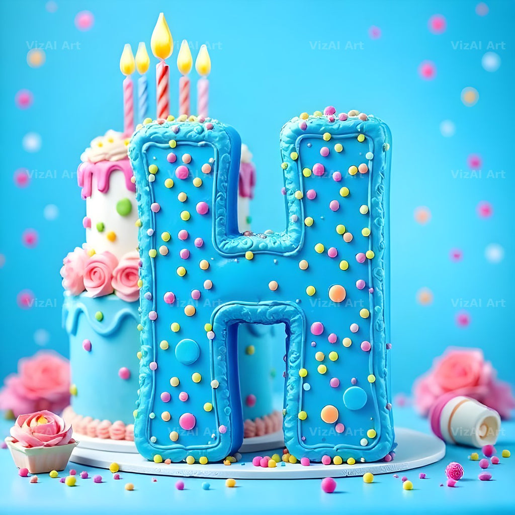 Birthday Cake Party alphabet letter H