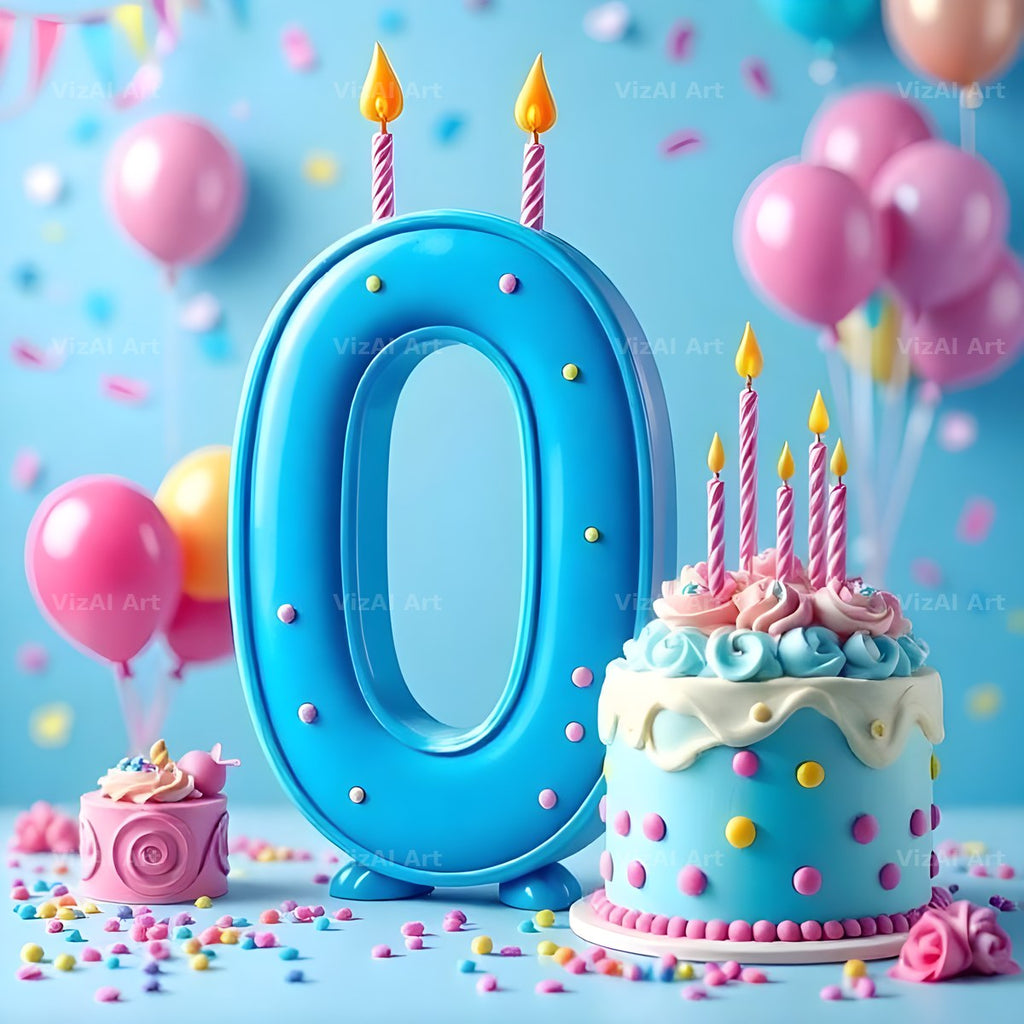 Birthday Cake Party alphabet letter O