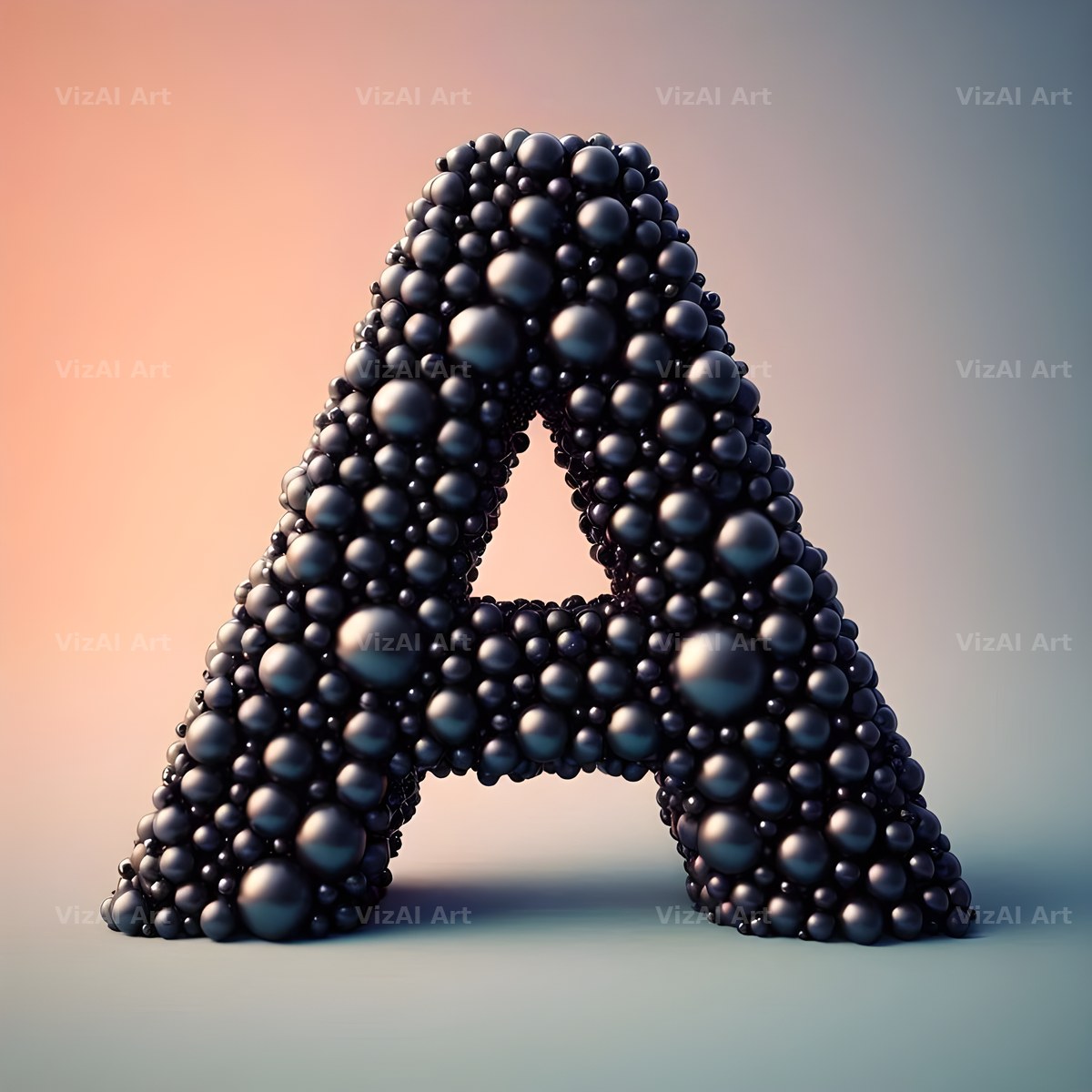 Black Pearl Cluster alphabet letter A