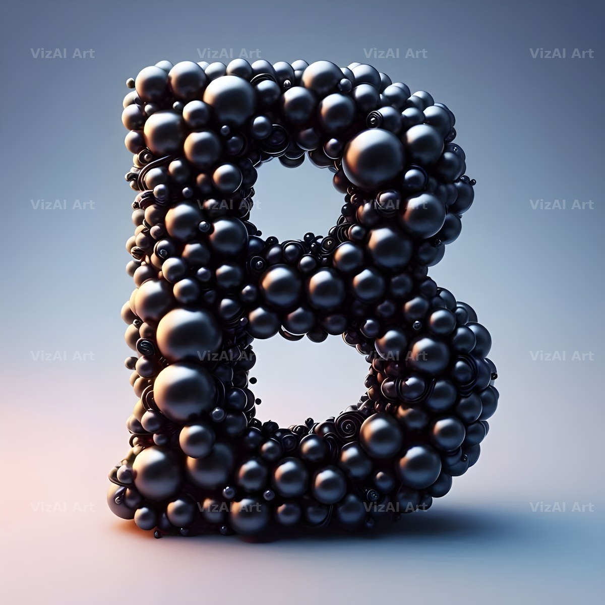 Black Pearl Cluster alphabet letter B