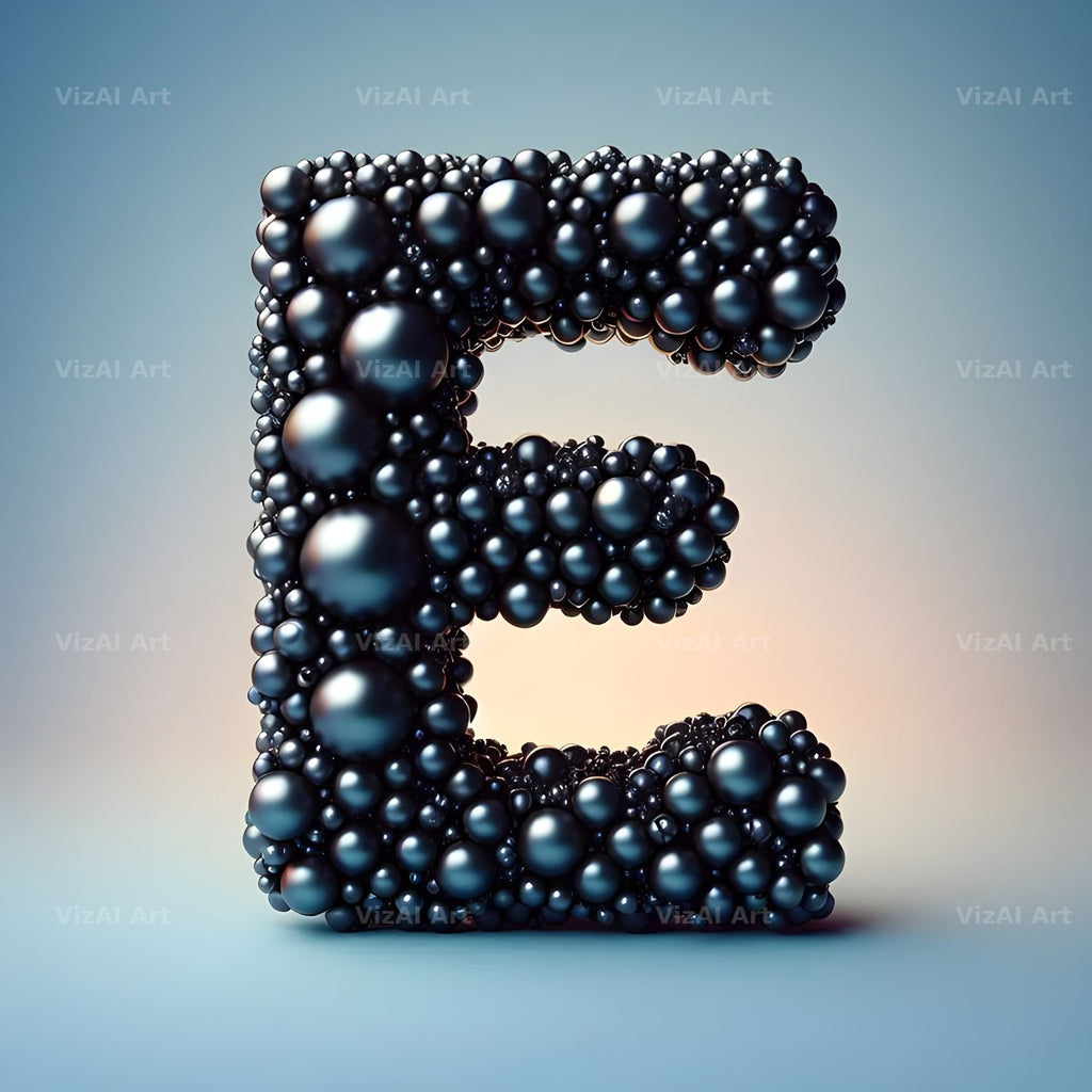 Black Pearl Cluster alphabet letter E