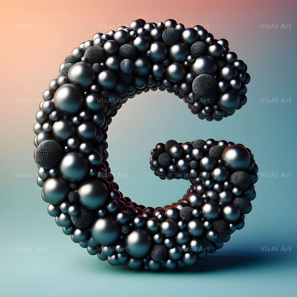 Black Pearl Cluster alphabet letter G