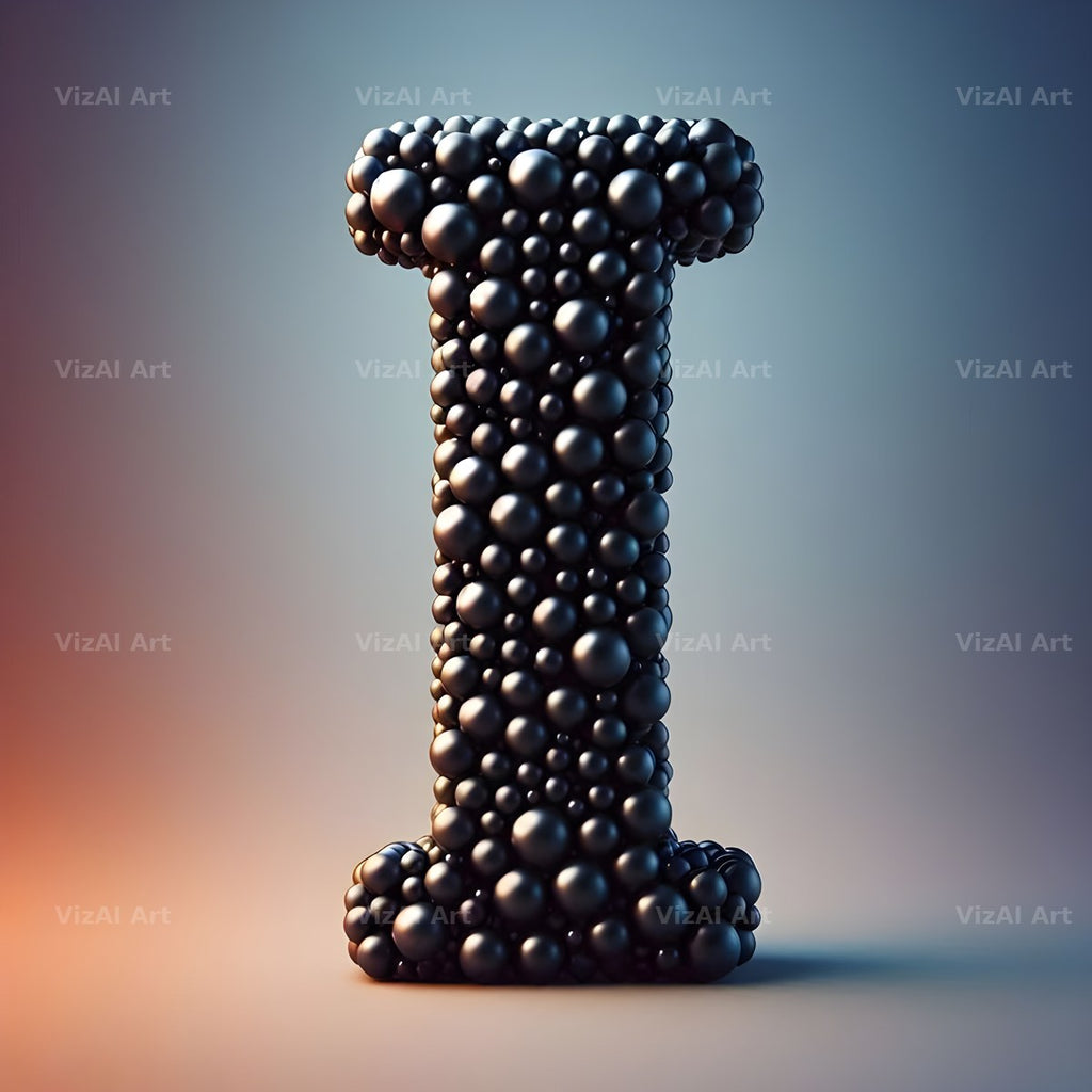 Black Pearl Cluster alphabet letter I