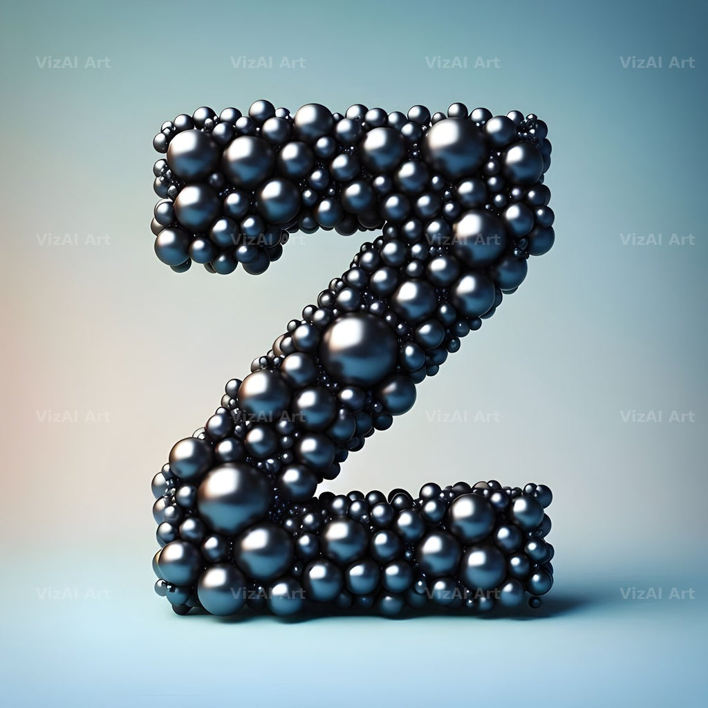 Black Pearl Cluster alphabet letter Z