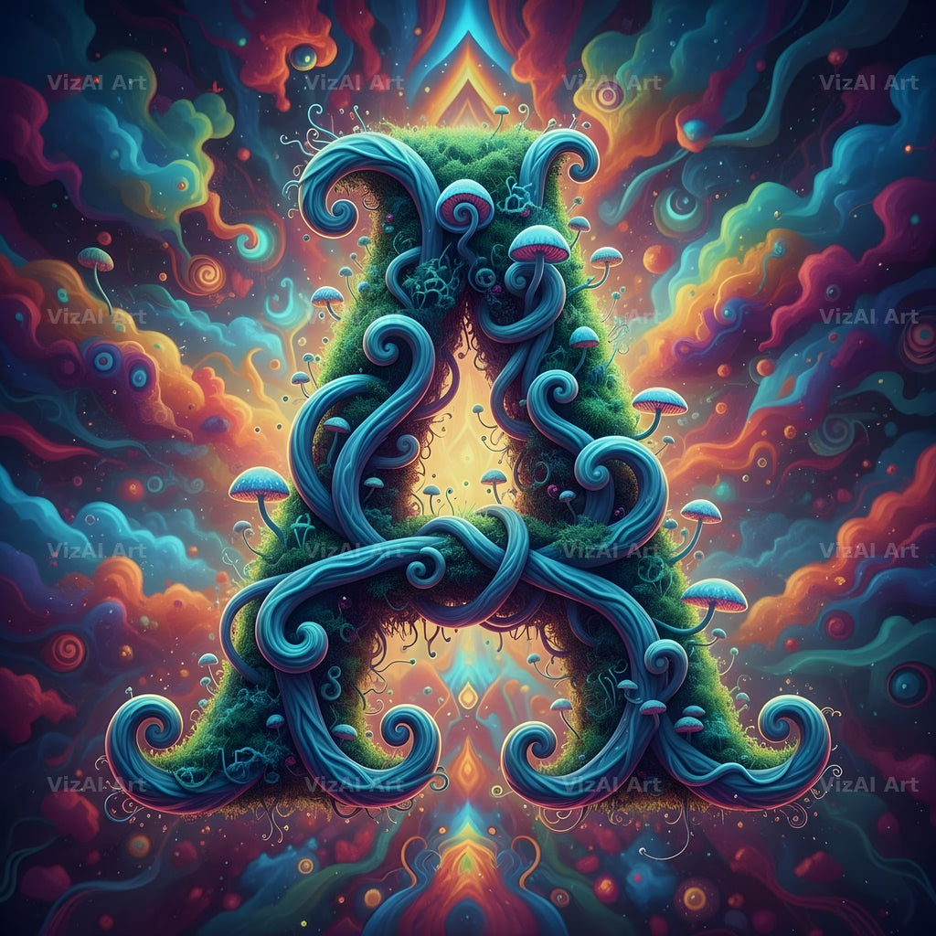 Psychedelic Swirl alphabet letter A