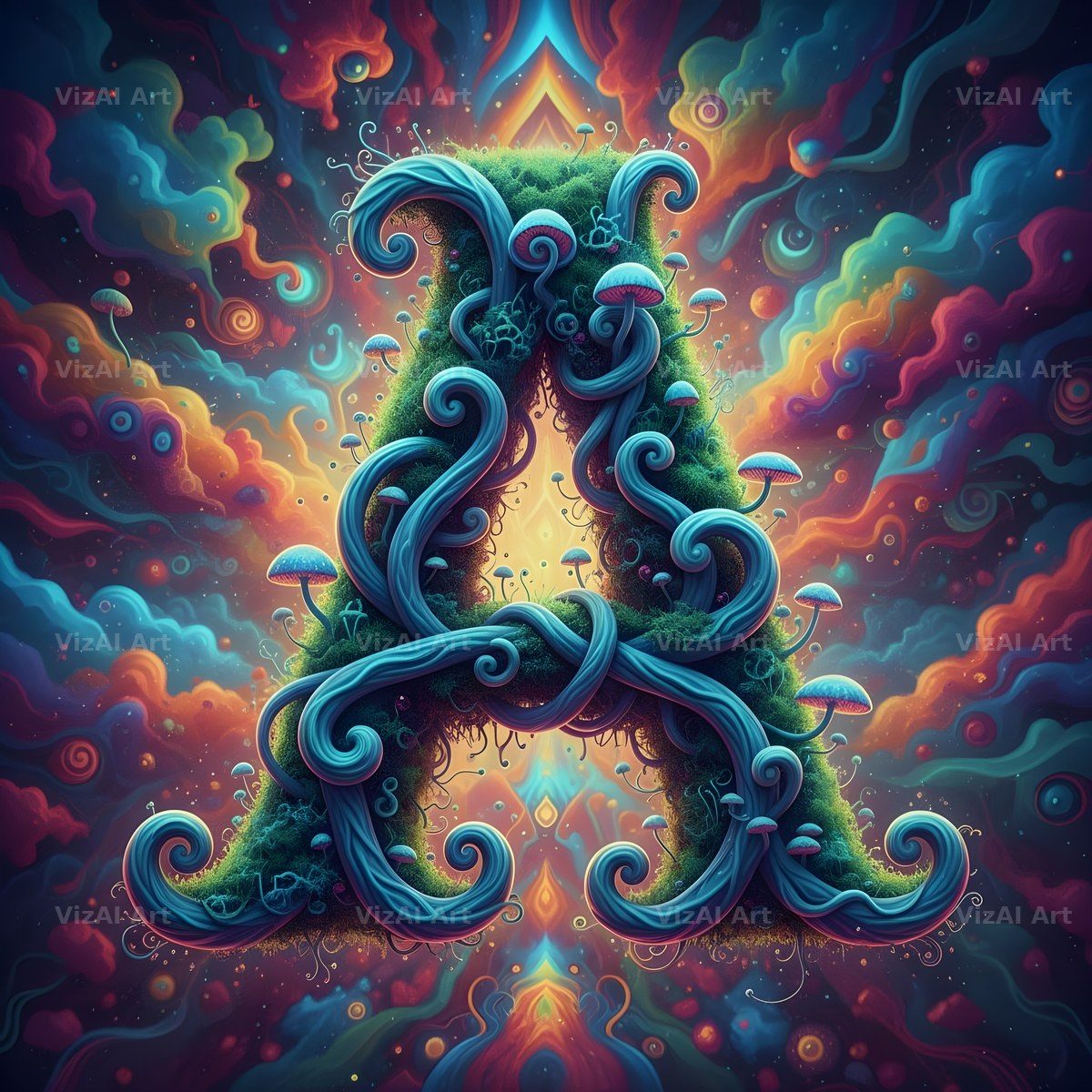 Psychedelic Swirl alphabet letter A