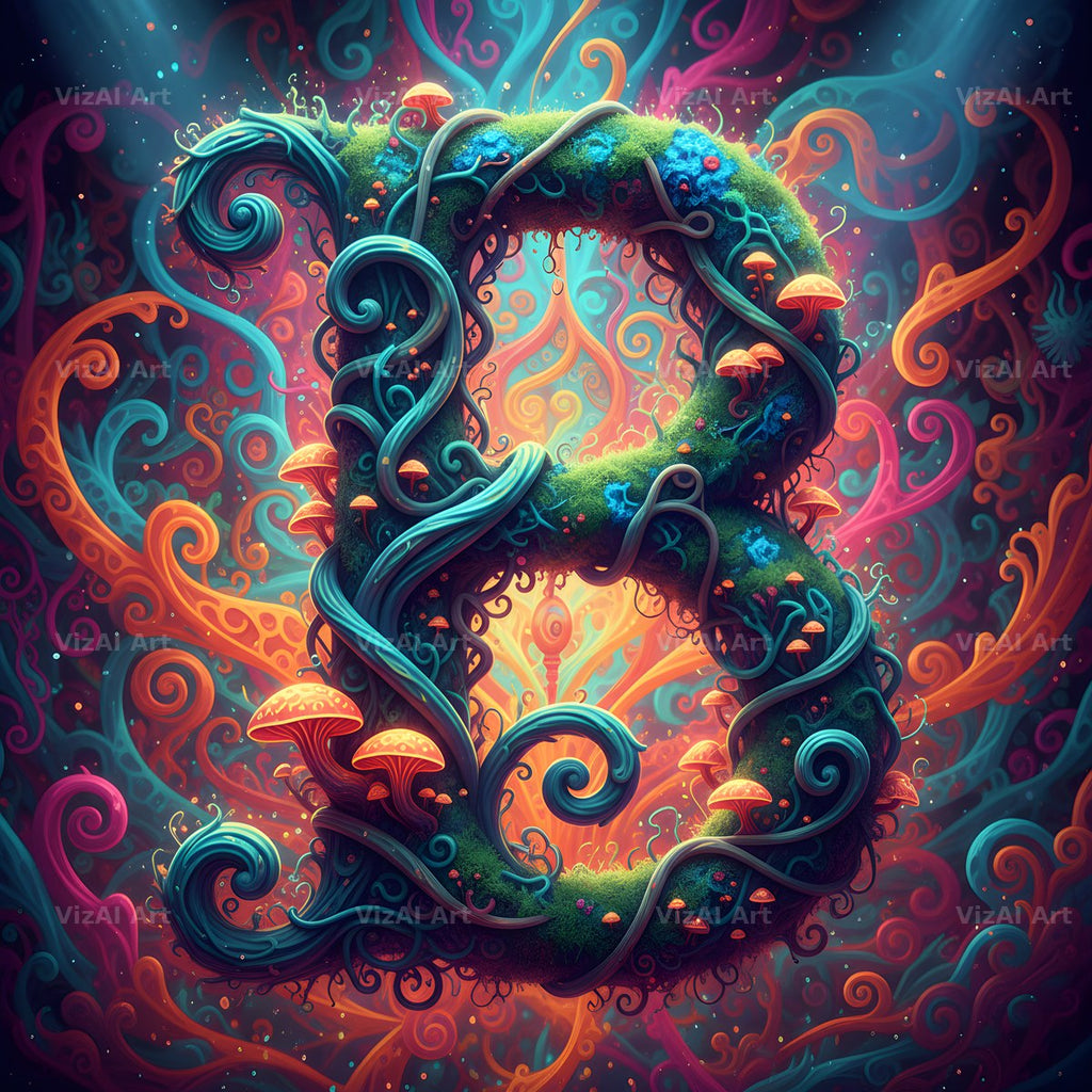 Psychedelic Swirl alphabet letter B
